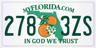 FL license plate 2783ZS