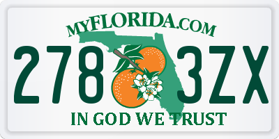 FL license plate 2783ZX