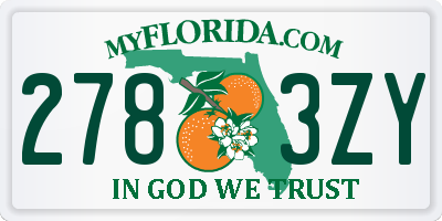 FL license plate 2783ZY
