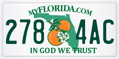 FL license plate 2784AC