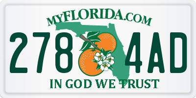 FL license plate 2784AD