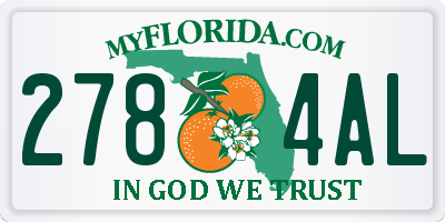 FL license plate 2784AL