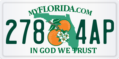 FL license plate 2784AP