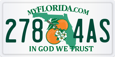 FL license plate 2784AS