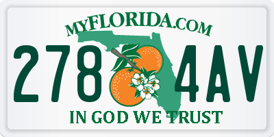 FL license plate 2784AV