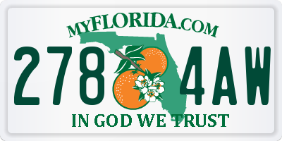 FL license plate 2784AW