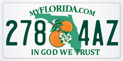 FL license plate 2784AZ