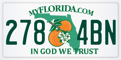 FL license plate 2784BN