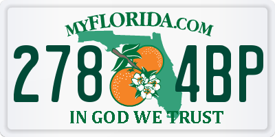 FL license plate 2784BP