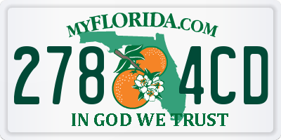 FL license plate 2784CD