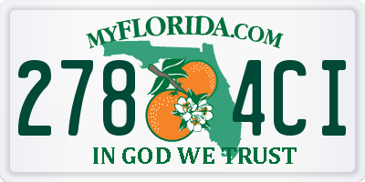 FL license plate 2784CI