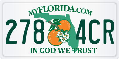 FL license plate 2784CR