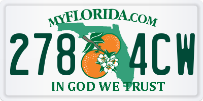 FL license plate 2784CW