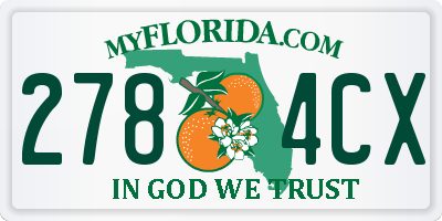 FL license plate 2784CX