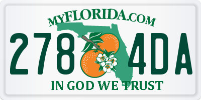 FL license plate 2784DA