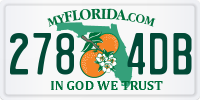 FL license plate 2784DB