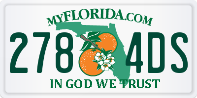 FL license plate 2784DS