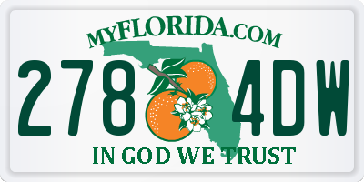 FL license plate 2784DW