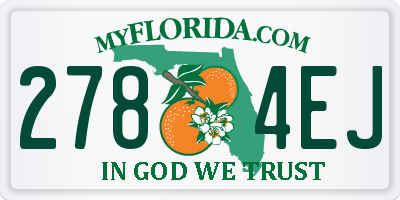 FL license plate 2784EJ