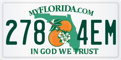 FL license plate 2784EM