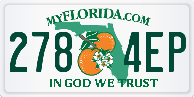 FL license plate 2784EP