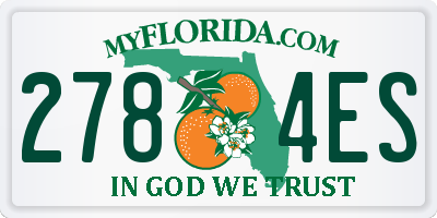FL license plate 2784ES