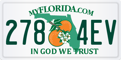 FL license plate 2784EV