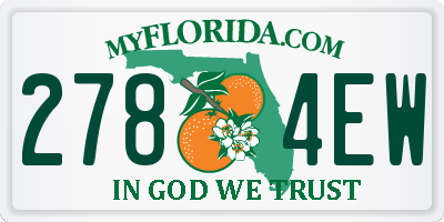 FL license plate 2784EW