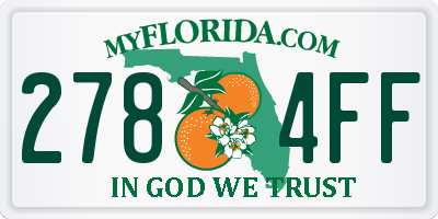 FL license plate 2784FF