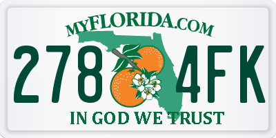 FL license plate 2784FK