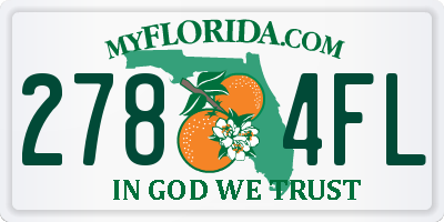 FL license plate 2784FL