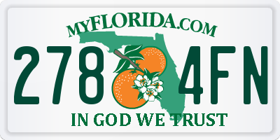 FL license plate 2784FN