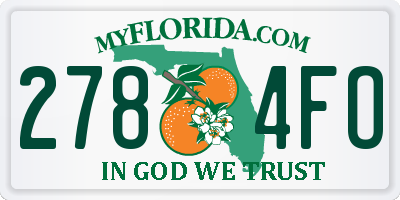 FL license plate 2784FO