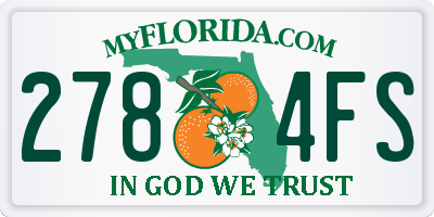 FL license plate 2784FS