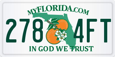 FL license plate 2784FT