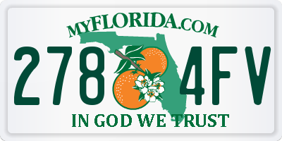 FL license plate 2784FV