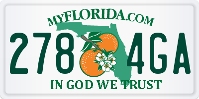 FL license plate 2784GA
