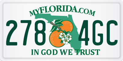 FL license plate 2784GC