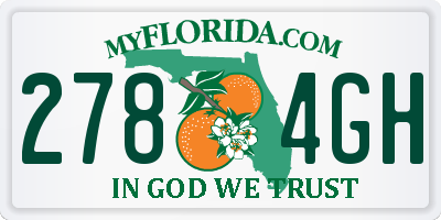 FL license plate 2784GH