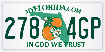 FL license plate 2784GP