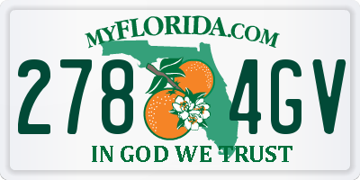 FL license plate 2784GV