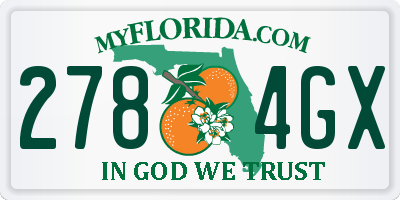 FL license plate 2784GX