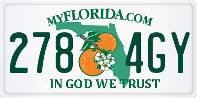 FL license plate 2784GY