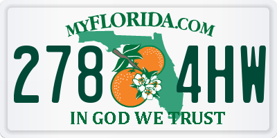 FL license plate 2784HW