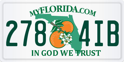 FL license plate 2784IB