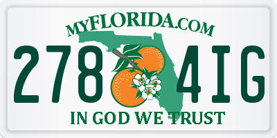 FL license plate 2784IG