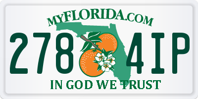 FL license plate 2784IP