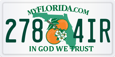 FL license plate 2784IR