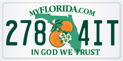 FL license plate 2784IT
