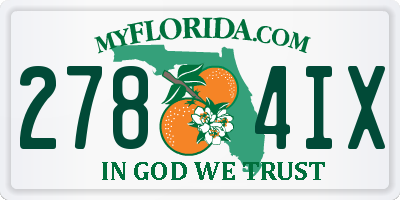 FL license plate 2784IX